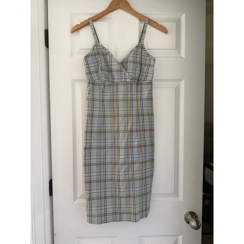 Old Navy 2000s Plaid Spaghetti Strap Mini Dress Preppy Y2K
